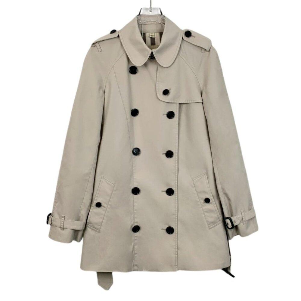 Burberry Khaki Double-Breasted Belted Trench Coat Size XS